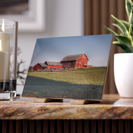 U R There Photography Across the Field in Millington Rustic Farmhouse Decorative Ceramic Tile