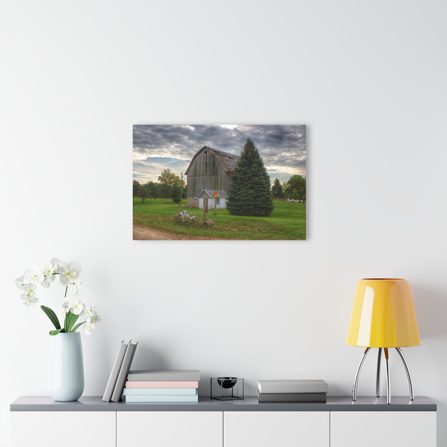 U R There Photography Rich Road Falling Grey II Rustic Farmhouse Acrylic Wall Print