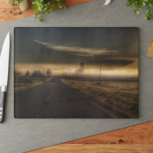 U R There Photography By Dawns Early Light Rustic Farmhouse Tempered-Glass Cutting Board