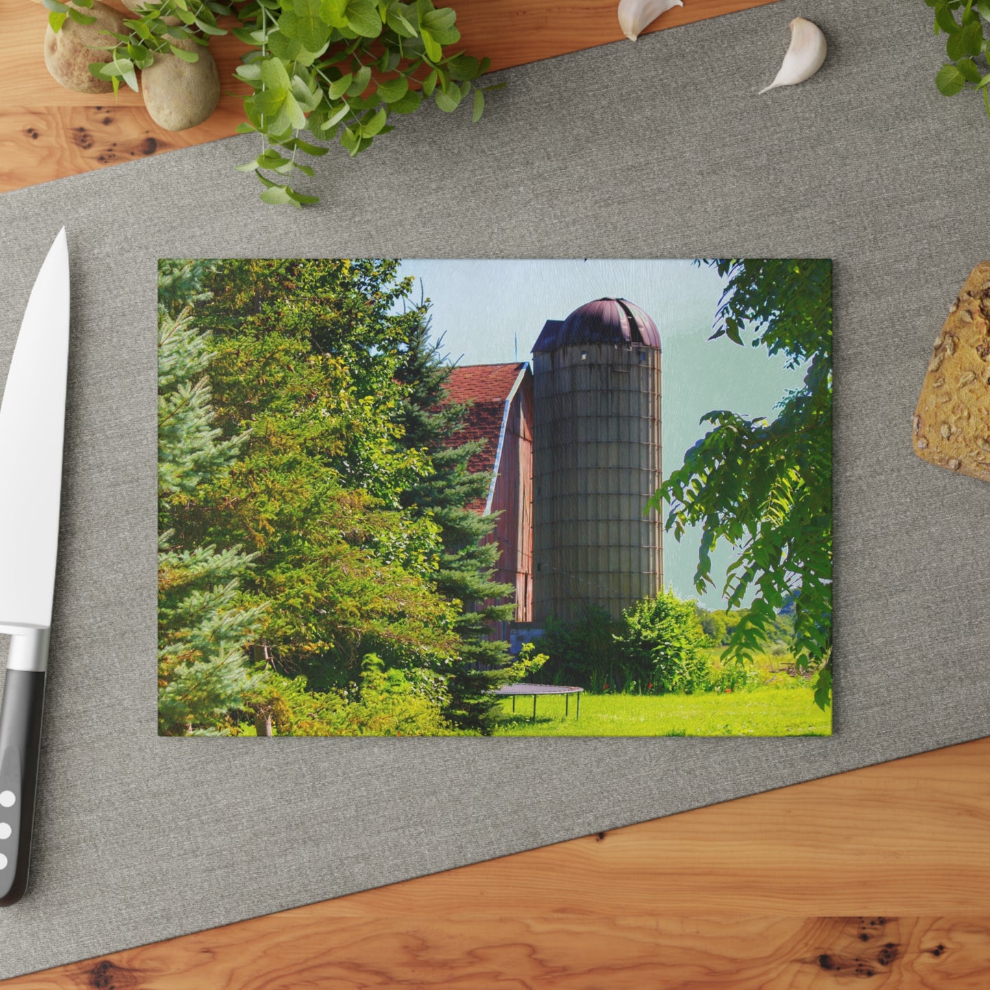 U R There Photography Atwell Road Hidden Rustic Farmhouse Tempered-Glass Cutting Board