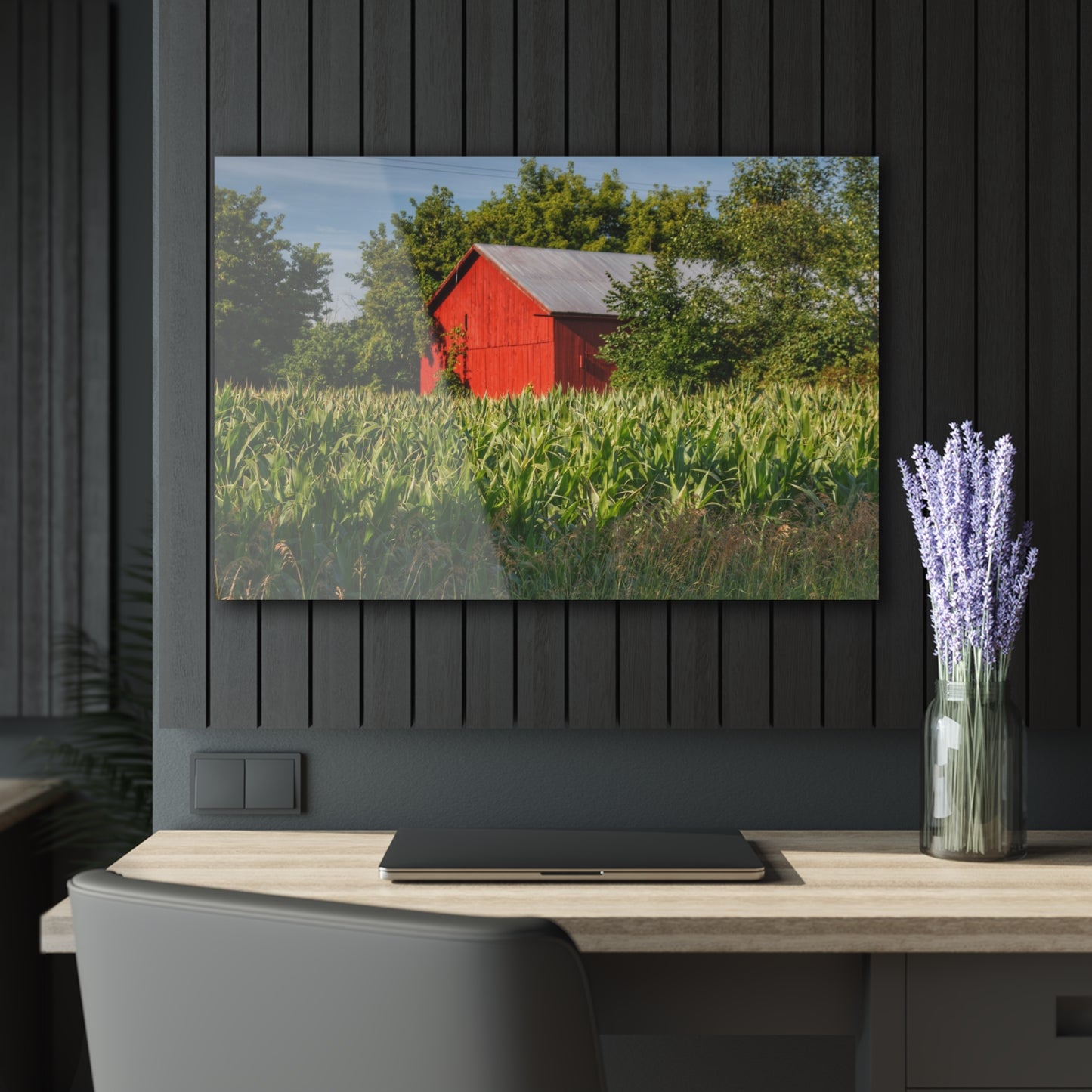 U R There Photography Willard Road Red III Rustic Farmhouse Acrylic Wall Print