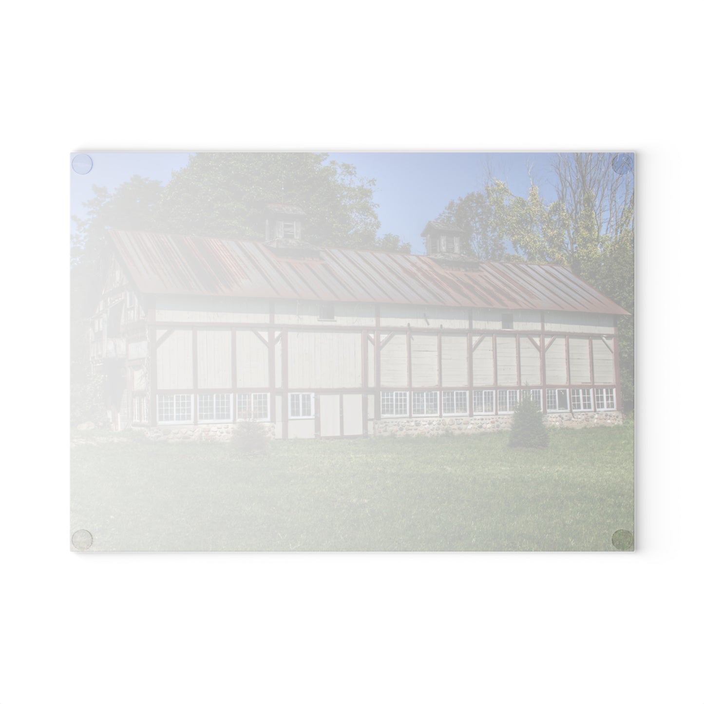 U R There Photography Bordman Road Rusted Rustic Farmhouse Tempered-Glass Cutting Board