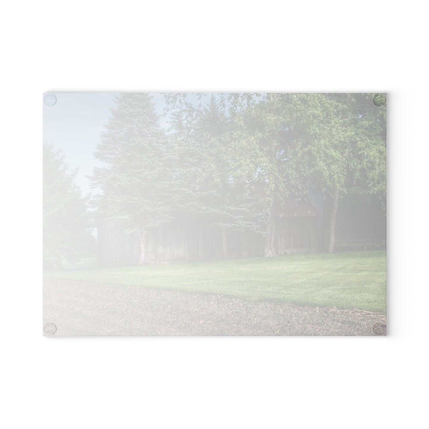 U R There Photography Barkley Road Greys II Rustic Farmhouse Tempered-Glass Cutting Board