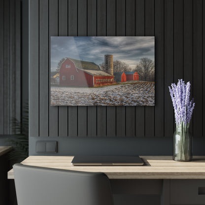 U R There Photography Mitchell Lake Road Red Rustic Farmhouse Acrylic Wall Print