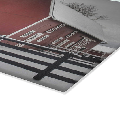 U R There Photography Barns of Barber Road III Rustic Farmhouse Tempered-Glass Cutting Board