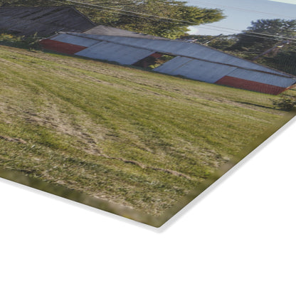 U R There Photography Havens Road Grey Rustic Farmhouse Tempered-Glass Cutting Board