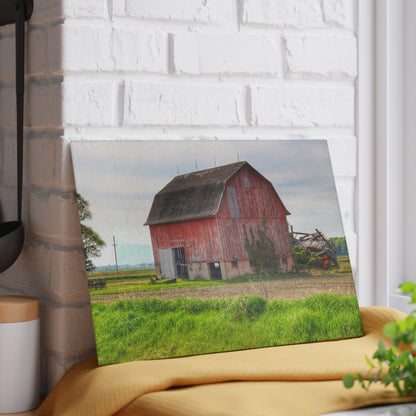 U R There Photography Unionville Elmwood Road Red II Rustic Farmhouse Tempered-Glass Cutting Board