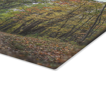 U R There Photography Country Roads in Dryden III Rustic Farmhouse Tempered-Glass Cutting Board