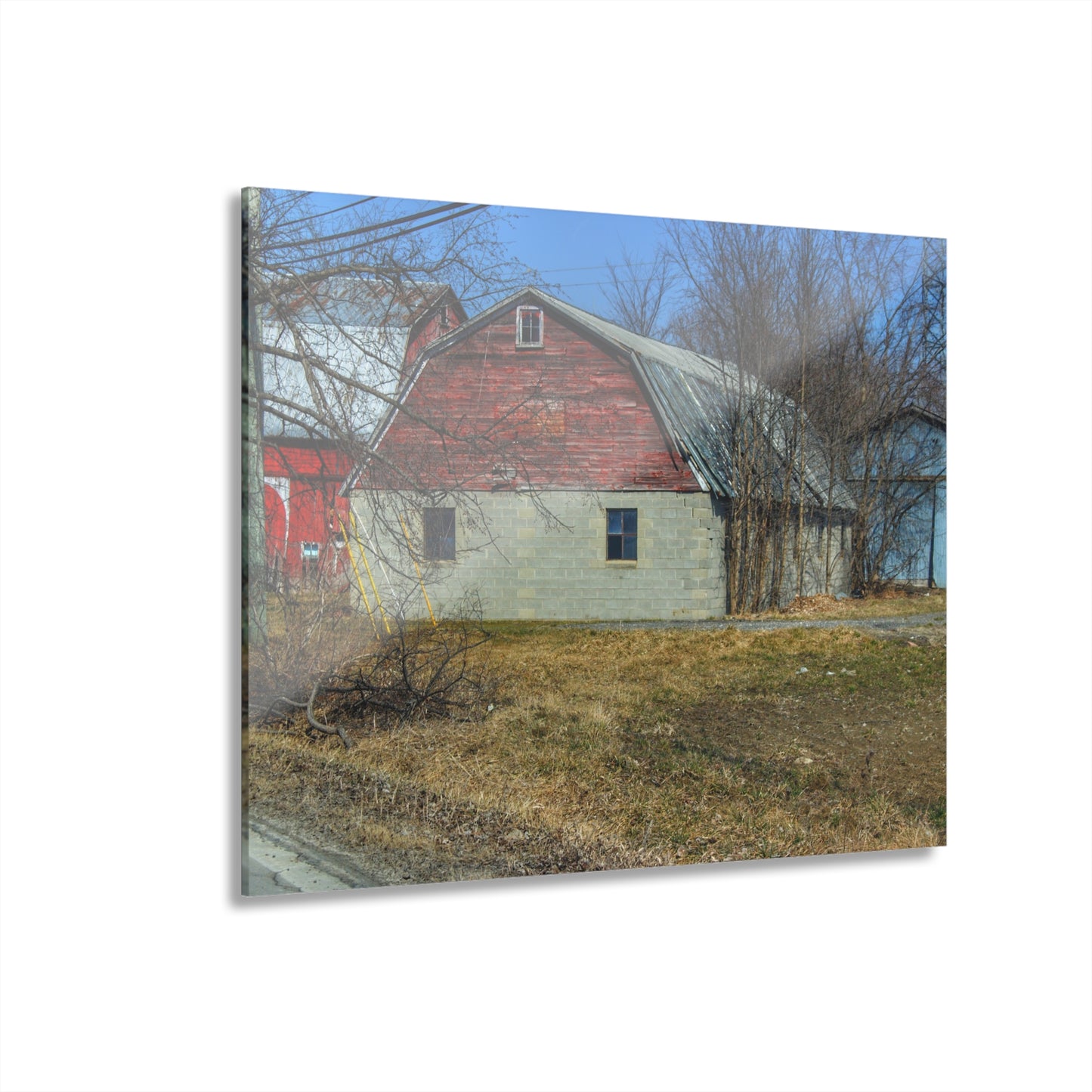U R There Photography Indian Trail Block Barn at the Bend Rustic Farmhouse Acrylic Wall Print