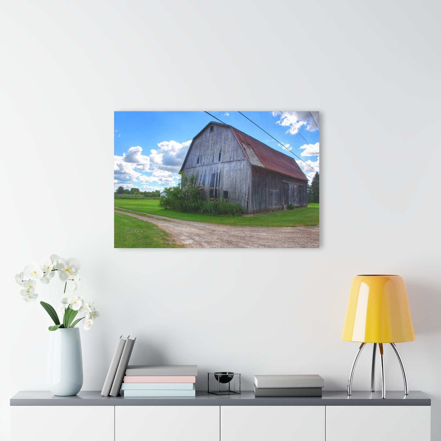 U R There Photography Schoenherr Road Grey I Rustic Farmhouse Acrylic Wall Print