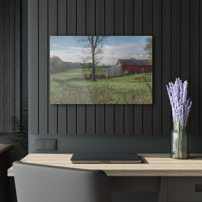 U R There Photography West Oregon Road Hidden Red III Rustic Farmhouse Acrylic Wall Print