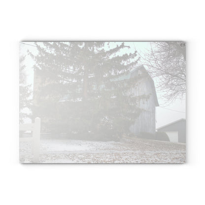 U R There Photography Hollow Corners Hidden Rustic Farmhouse Tempered-Glass Cutting Board