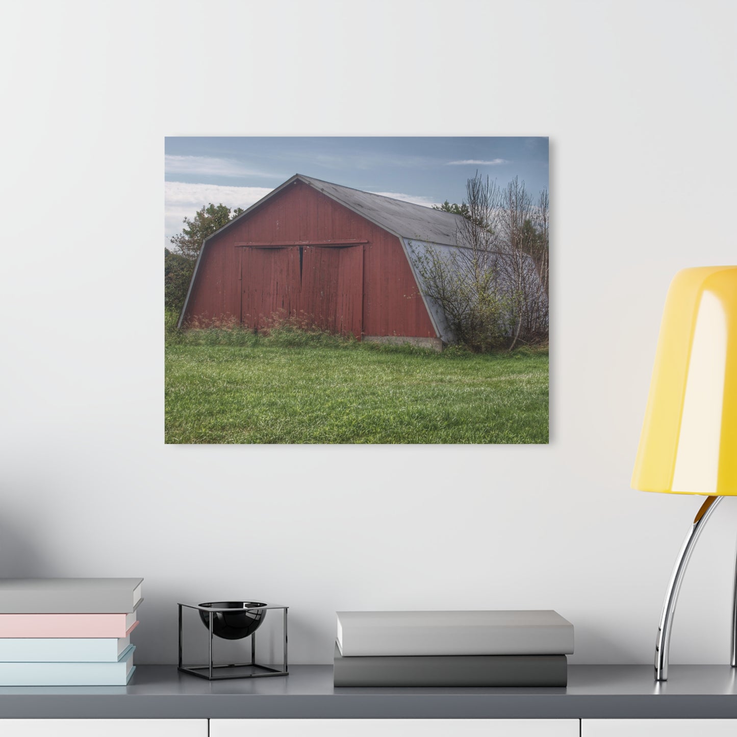 U R There Photography Piersonville Road Red Quonset Rustic Farmhouse Acrylic Wall Print