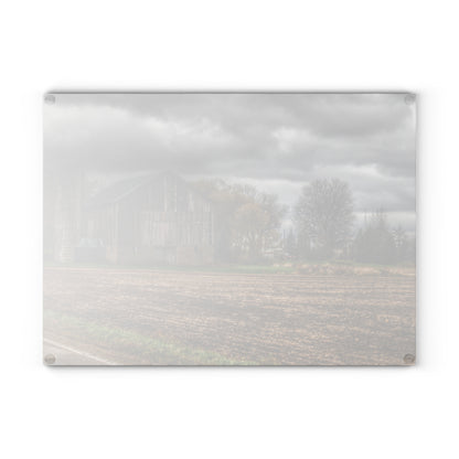 U R There Photography Gilford Grey II Rustic Farmhouse Tempered-Glass Cutting Board
