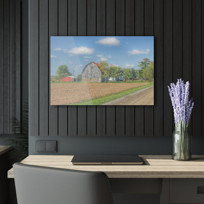U R There Photography Sheridan Line Road Grey I Rustic Farmhouse Acrylic Wall Print