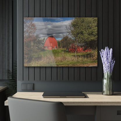 U R There Photography Genesee Road Red III Rustic Farmhouse Acrylic Wall Print