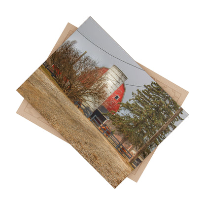 U R There Photography Blood Road Red and Horses Rustic Farmhouse Decorative Ceramic Tile