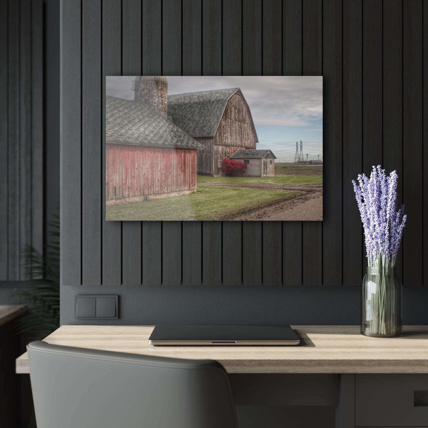 U R There Photography Roedel Roadside Reds III Rustic Farmhouse Acrylic Wall Print