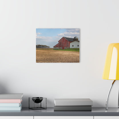 U R There Photography Cedar Creek Road Saltbox Red Rustic Farmhouse Acrylic Wall Print