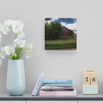 U R There Photography Five Lakes Red I Rustic Farmhouse Acrylic Analog Wall Clock
