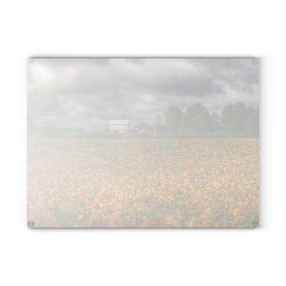 U R There Photography Golden Fields Farm Rustic Farmhouse Tempered-Glass Cutting Board