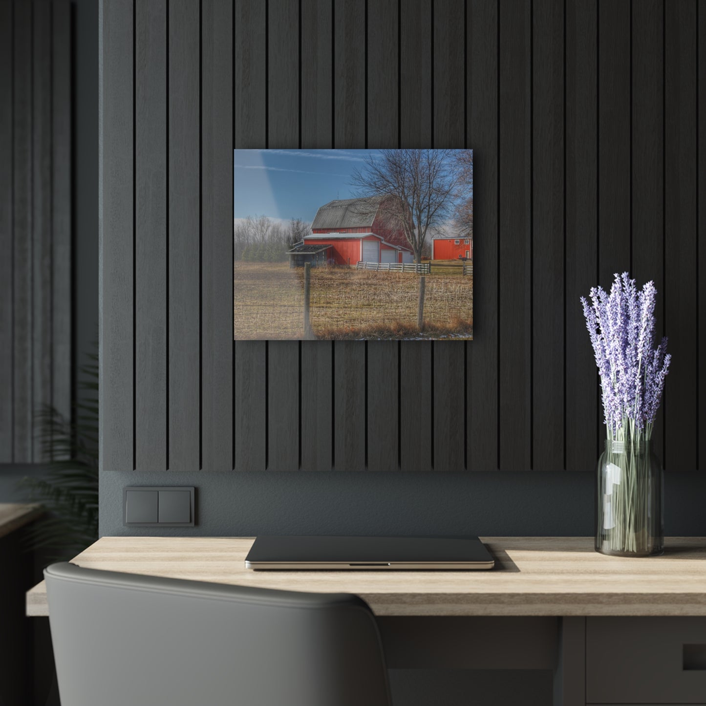 U R There Photography Clifford Road Red II Rustic Farmhouse Acrylic Wall Print