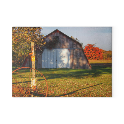 U R There Photography Cade Road Quonset Rustic Farmhouse Tempered-Glass Cutting Board
