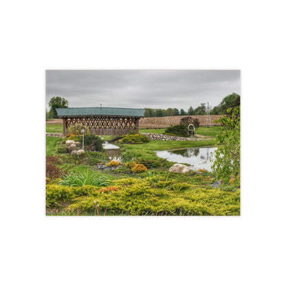 U R There Photography Bridge of Summers Road II Rustic Farmhouse Decorative Ceramic Tile 6" × 8" Glossy