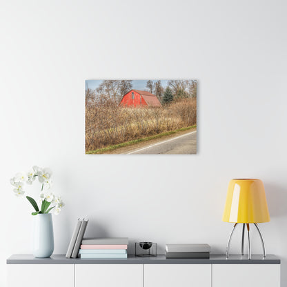 U R There Photography South Lake Pleasant Road Red Rustic Farmhouse Acrylic Wall Print