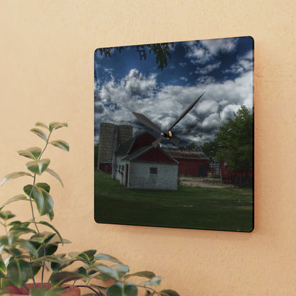 U R There Photography Five Lakes Farm I Rustic Farmhouse Acrylic Analog Wall Clock