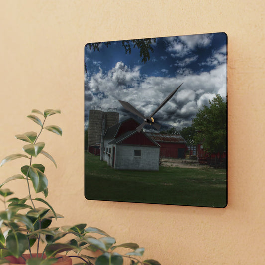 U R There Photography Five Lakes Farm I Rustic Farmhouse Acrylic Analog Wall Clock