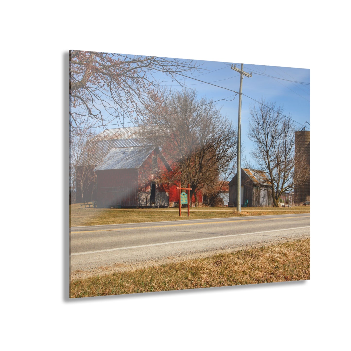U R There Photography Otter Lake Centennial Reds Rustic Farmhouse Acrylic Wall Print