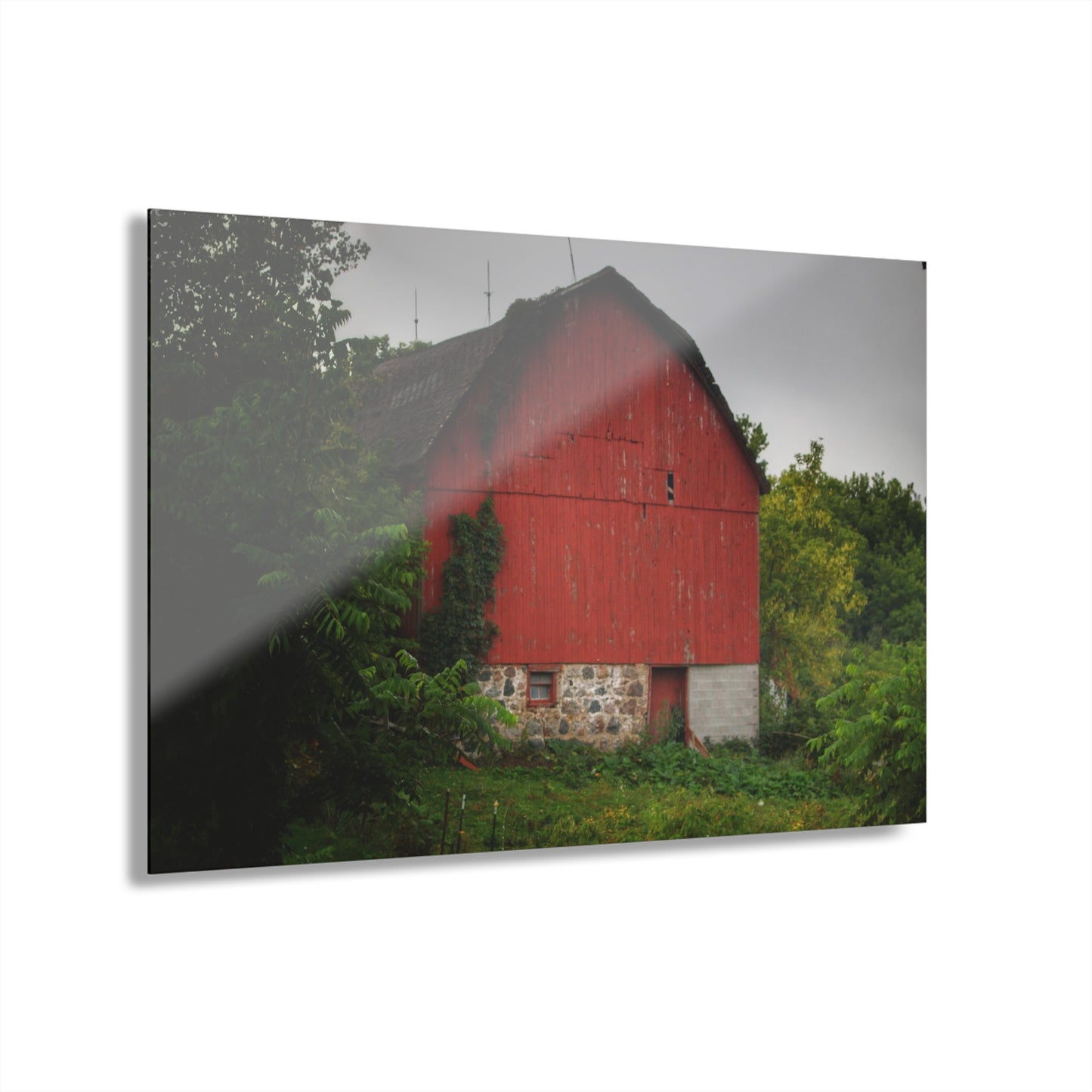 U R There Photography Brown Road Hidden Red I Rustic Farmhouse Acrylic Wall Print