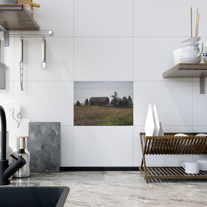 U R There Photography Bishop Road Reds IV Rustic Farmhouse Decorative Ceramic Tile