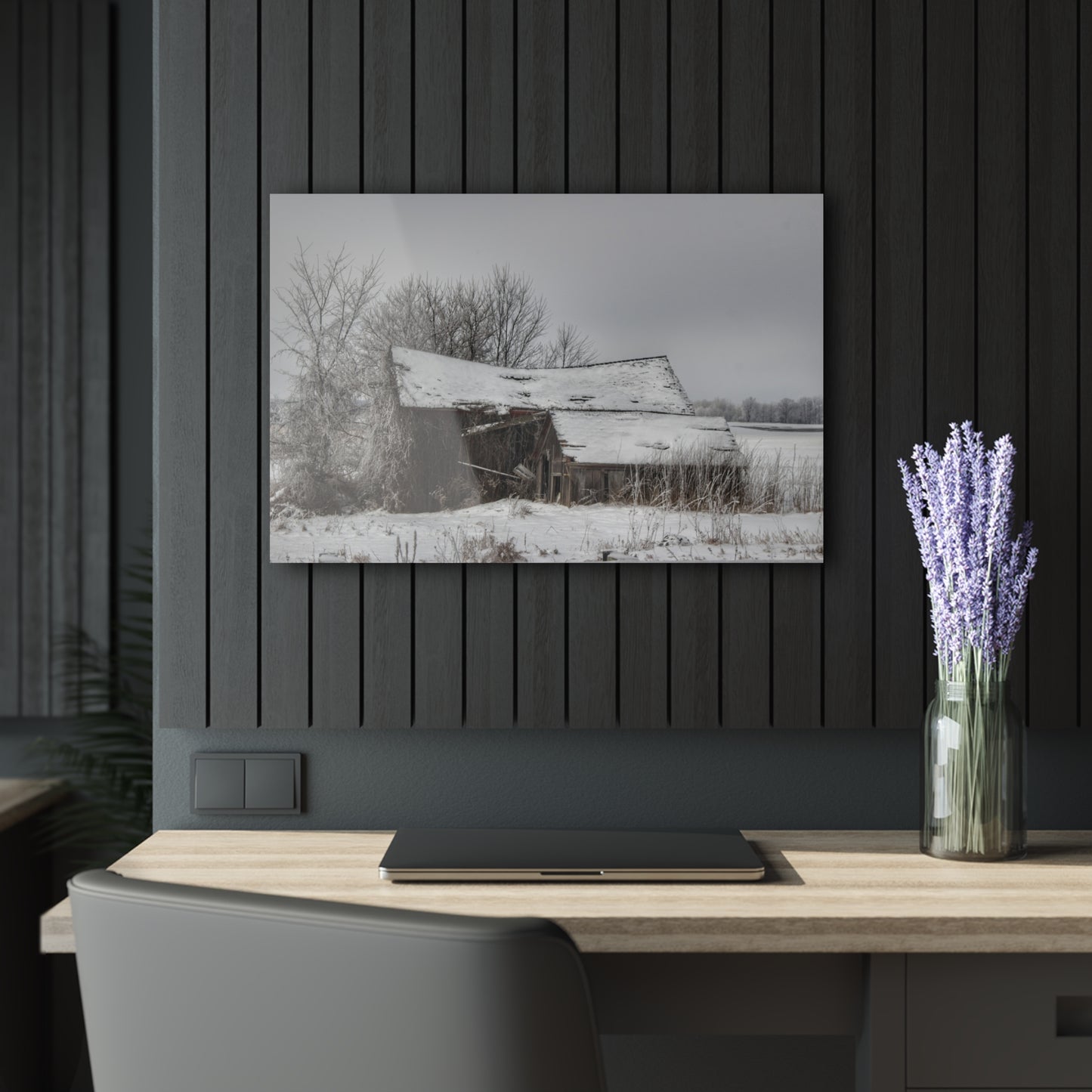 U R There Photography Grey Shacks of Mayville Rustic Farmhouse Acrylic Wall Print
