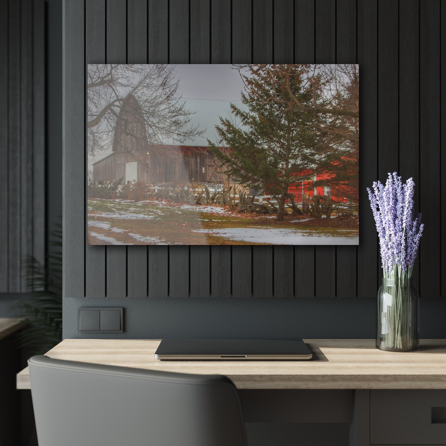 U R There Photography Schott Road Grey II Rustic Farmhouse Acrylic Wall Print