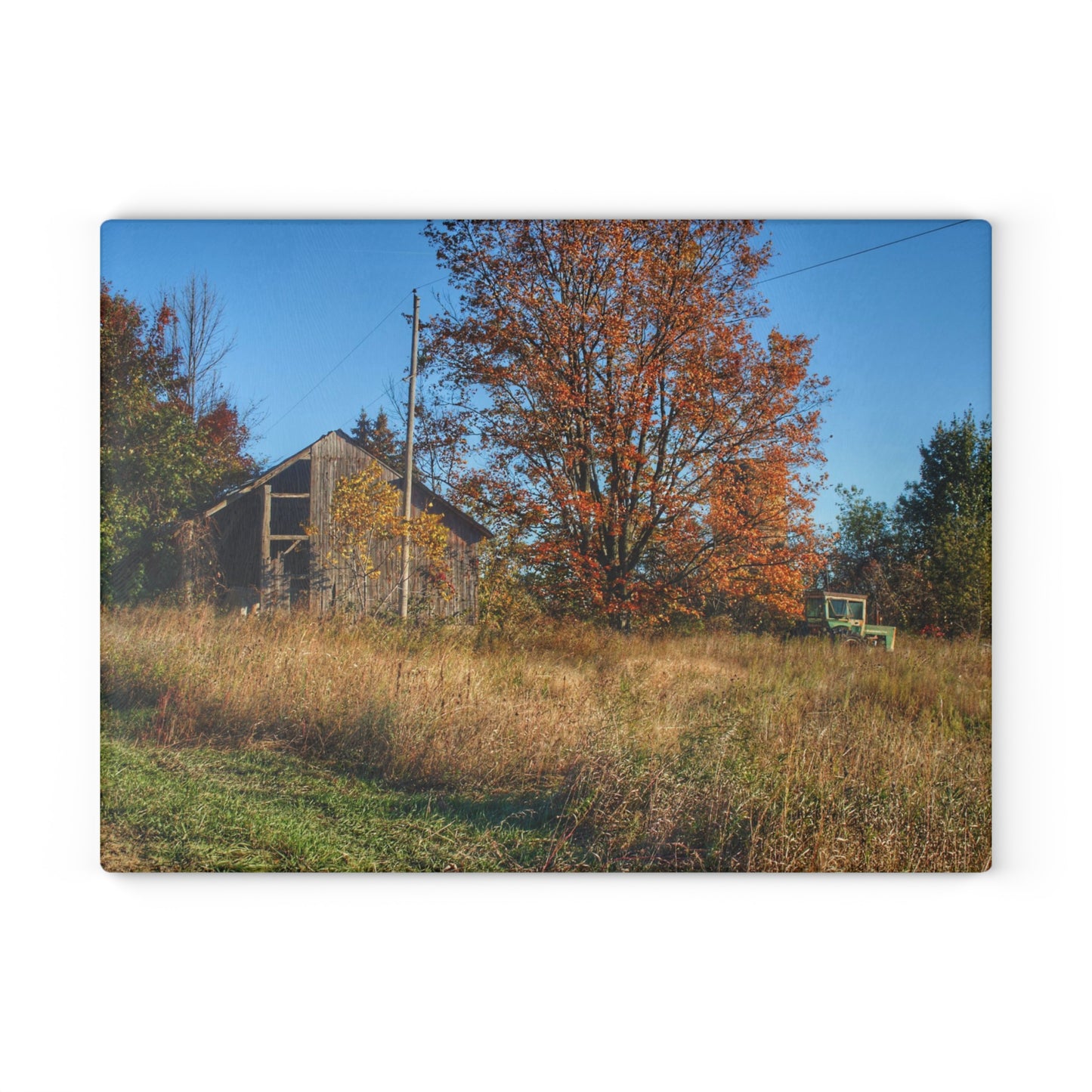 U R There Photography Clothier Road Grey Rustic Farmhouse Tempered-Glass Cutting Board