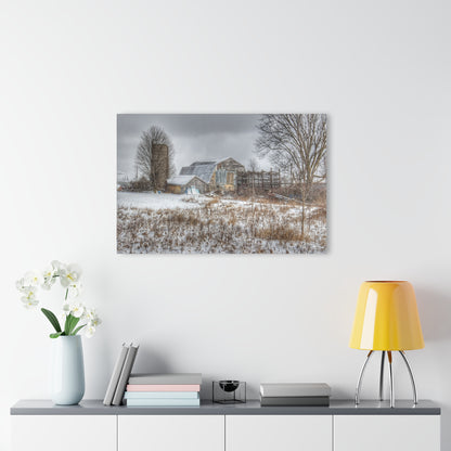 U R There Photography Vermilya Grey and Silo Rustic Farmhouse Acrylic Wall Print