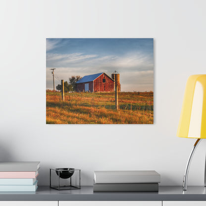 U R There Photography Lake Pleasant Road Little Red and Silo I Rustic Farmhouse Acrylic Wall Print