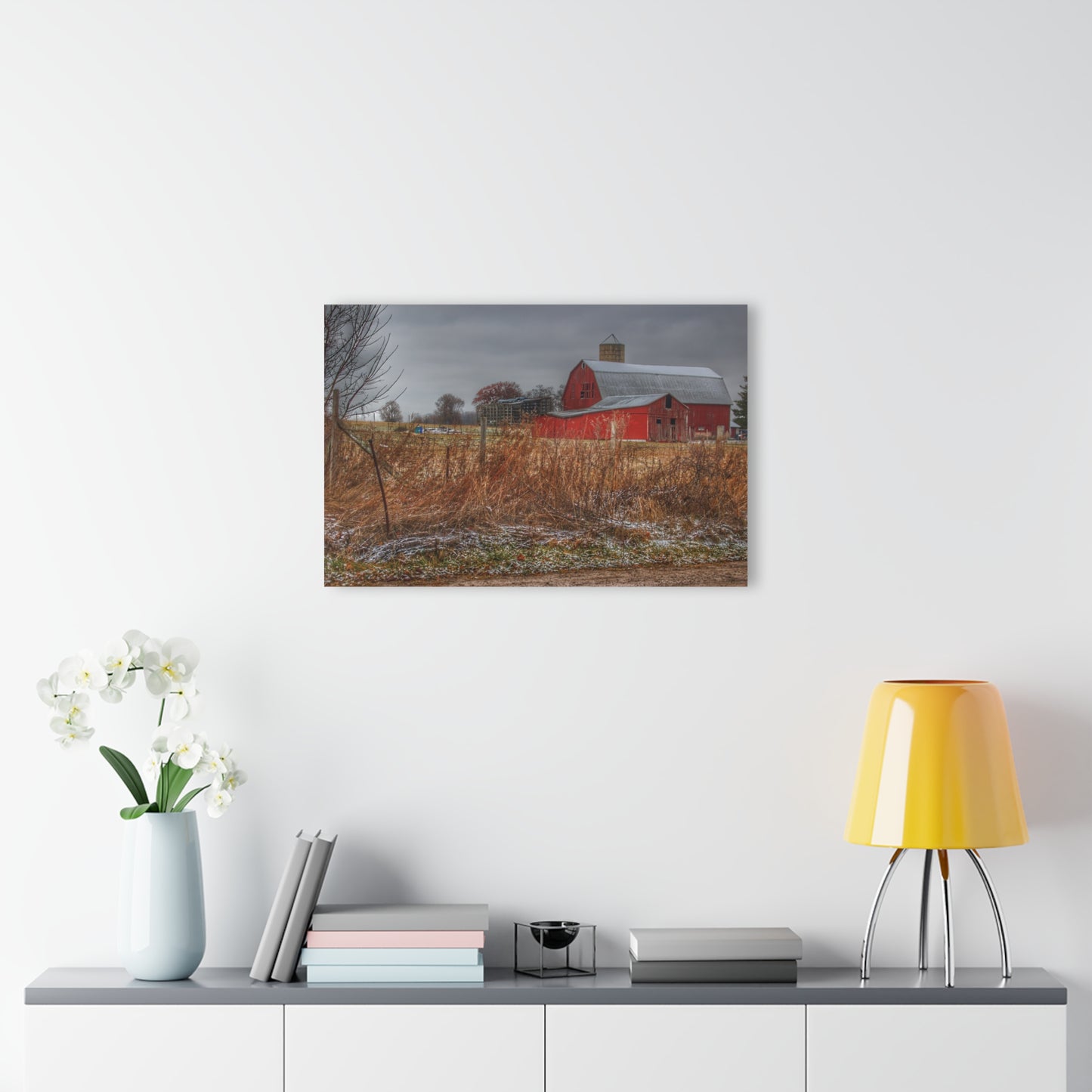 U R There Photography Hough Road Reds Rustic Farmhouse Acrylic Wall Print