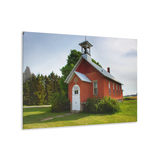 U R There Photography French Road Old Standard Schoolhouse I Rustic Farmhouse Acrylic Wall Print