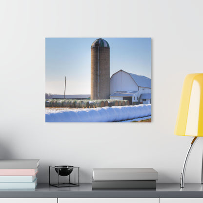 U R There Photography Bowers Road White in Winter Rustic Farmhouse Acrylic Wall Print