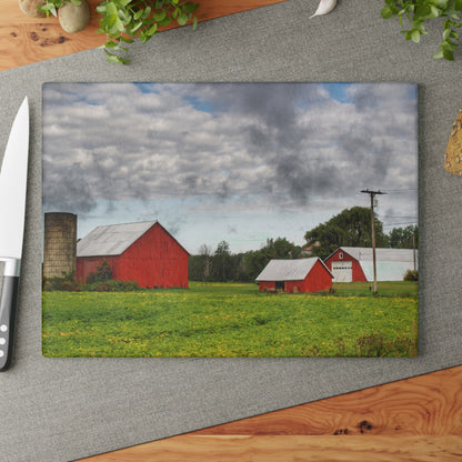 U R There Photography Kingston Road Trio III Rustic Farmhouse Tempered-Glass Cutting Board