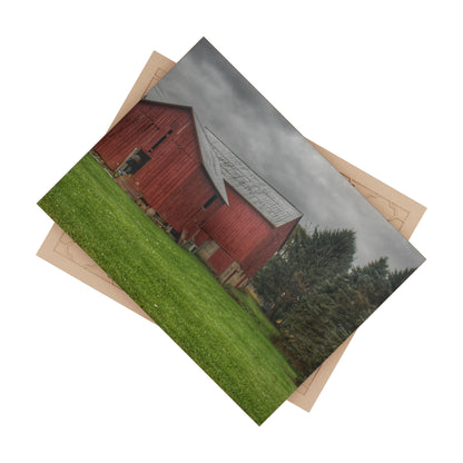 U R There Photography Bowers Road Red II Rustic Farmhouse Decorative Ceramic Tile