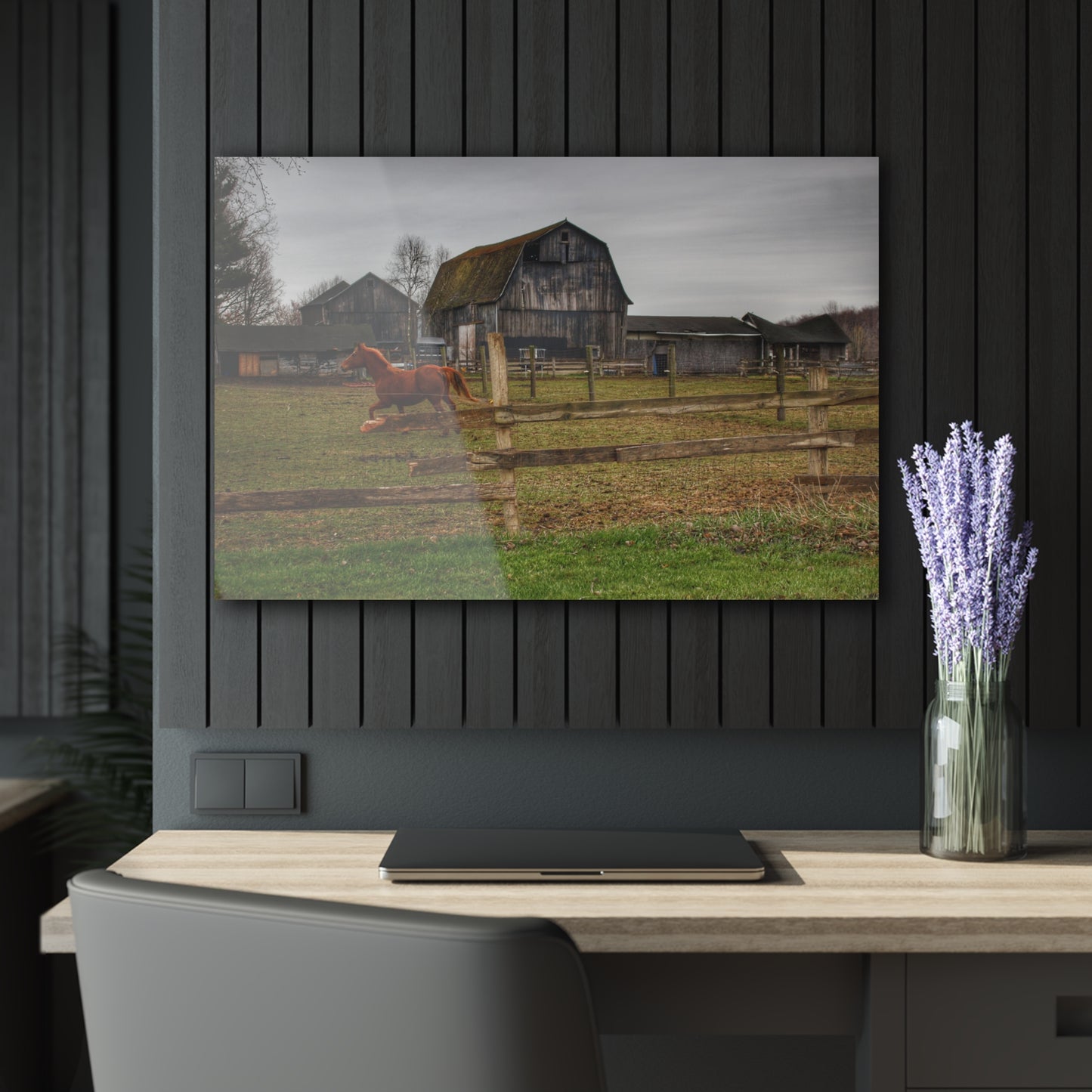 U R There Photography South Summers Road Old Grey and Caramel III Rustic Farmhouse Acrylic Wall Print