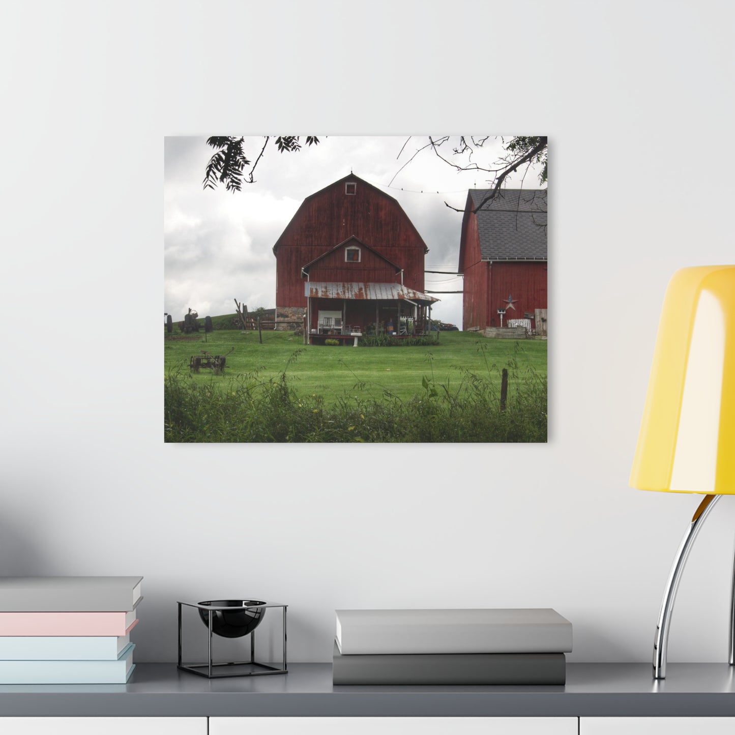 U R There Photography Bishop Road Reds II Rustic Farmhouse Acrylic Wall Print