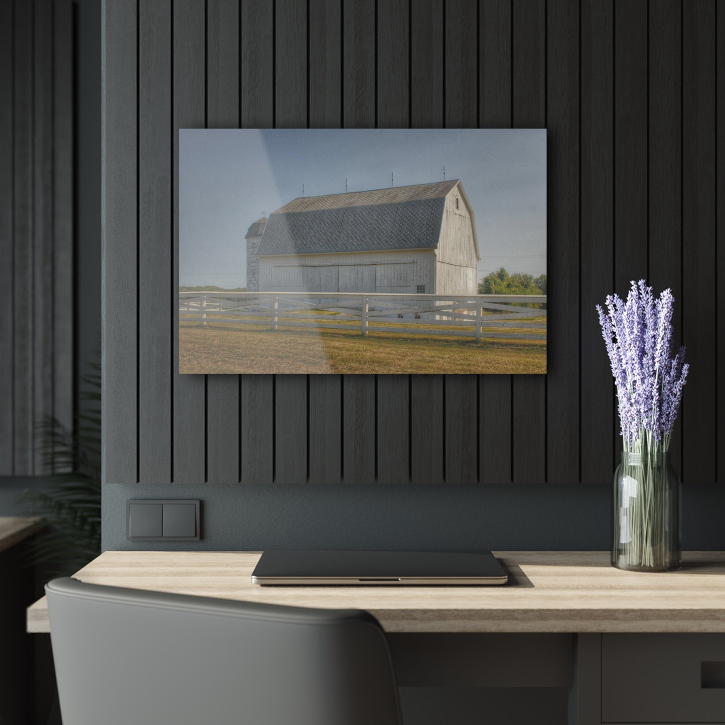 U R There Photography Belsay Road White Rustic Farmhouse Acrylic Wall Print