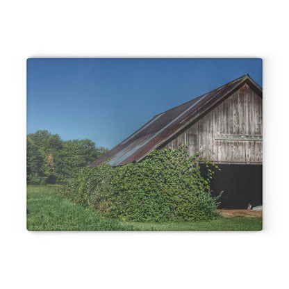 U R There Photography Grey Shack of Millington Rustic Farmhouse Tempered-Glass Cutting Board