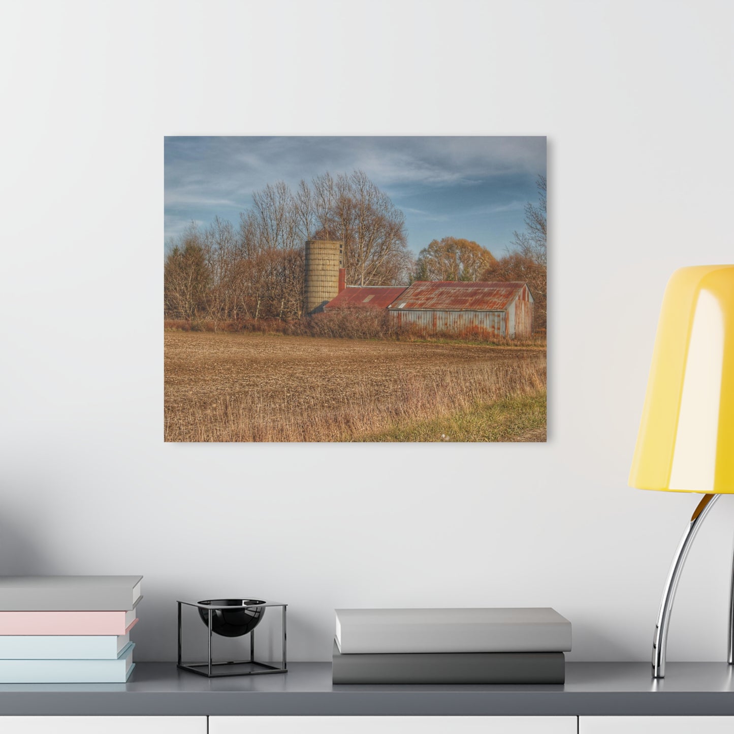 U R There Photography Brief Road Blue Rustic Farmhouse Acrylic Wall Print