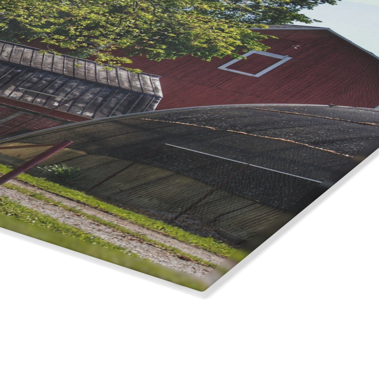 U R There Photography Hidden Reds Rustic Farmhouse Tempered-Glass Cutting Board